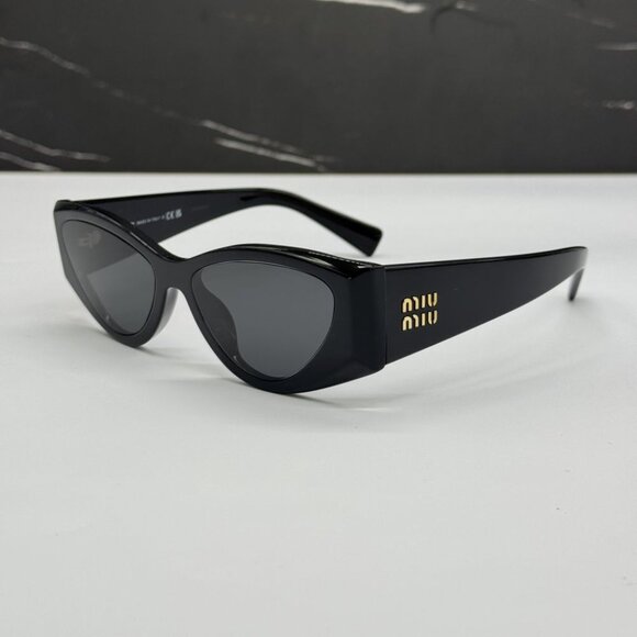 NEW MIU MIU WOMEN MU06YS 1AB5S0 SUNGLASSES BLACK EYEWEAR SMU 06Y 1AB5S0 - Picture 8 of 11